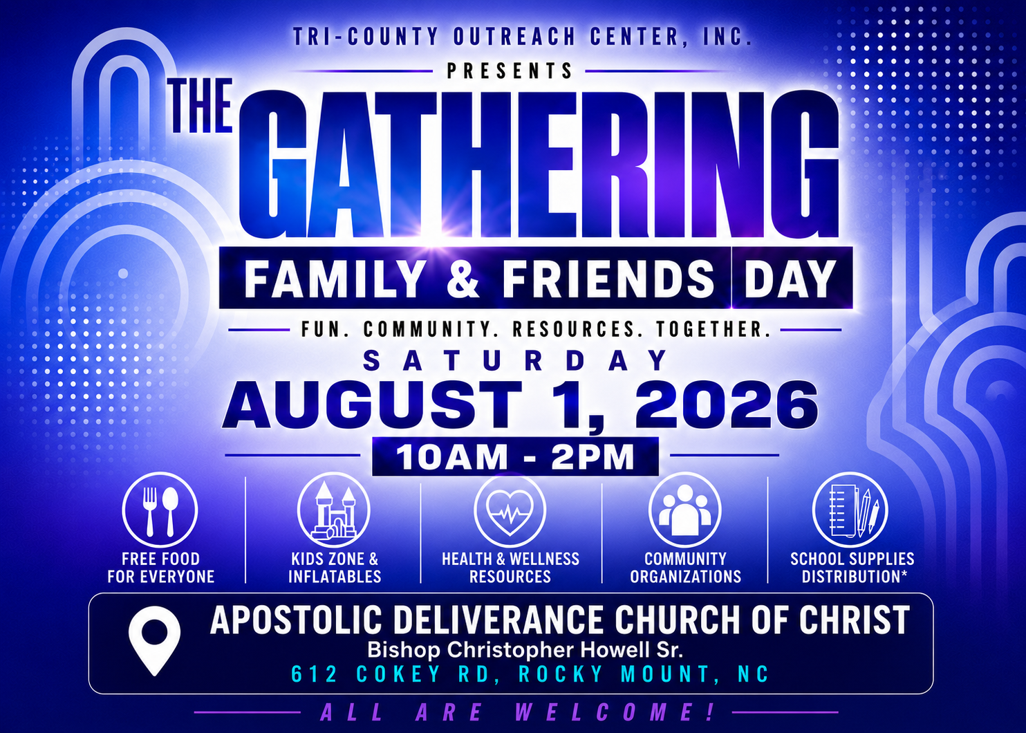 The Gathering Family and Friends Day event flyer